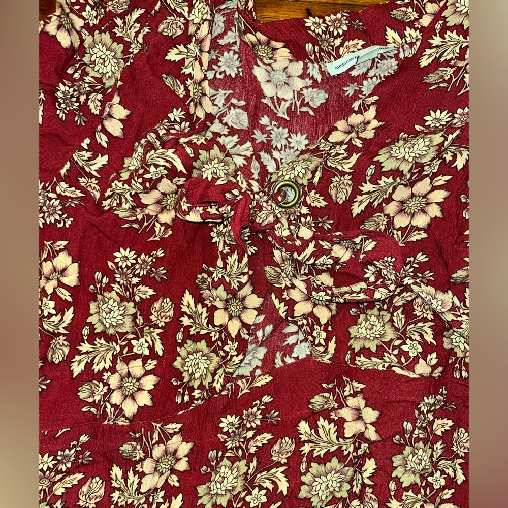 American Eagle Outfitters Burgundy Floral Dress